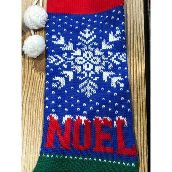 Kurt Adler Vintage Christmas Stockings-with Pom Pom-Lot of 2 FREE SHIP - Picture 3 of 7